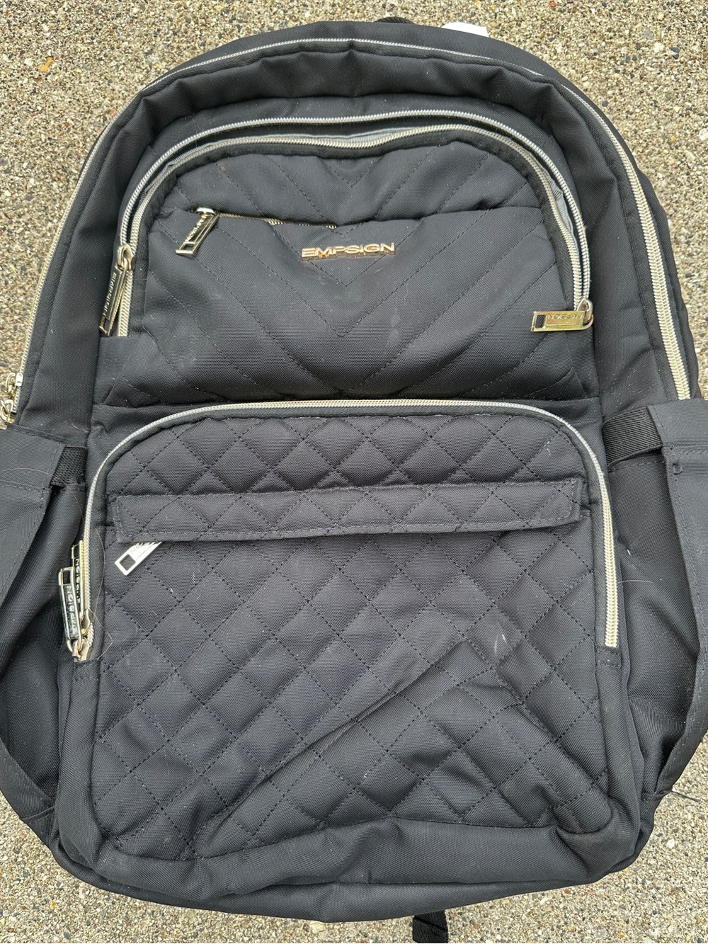 Emerson Quilted Black Men's Backpack